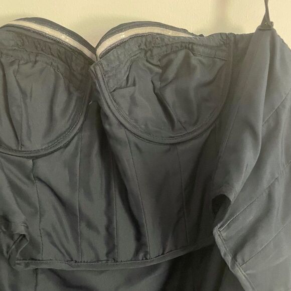 Will Levkoff Long Navy Blue Chiffon Strapless Gown 10 - Picture 8 of 10